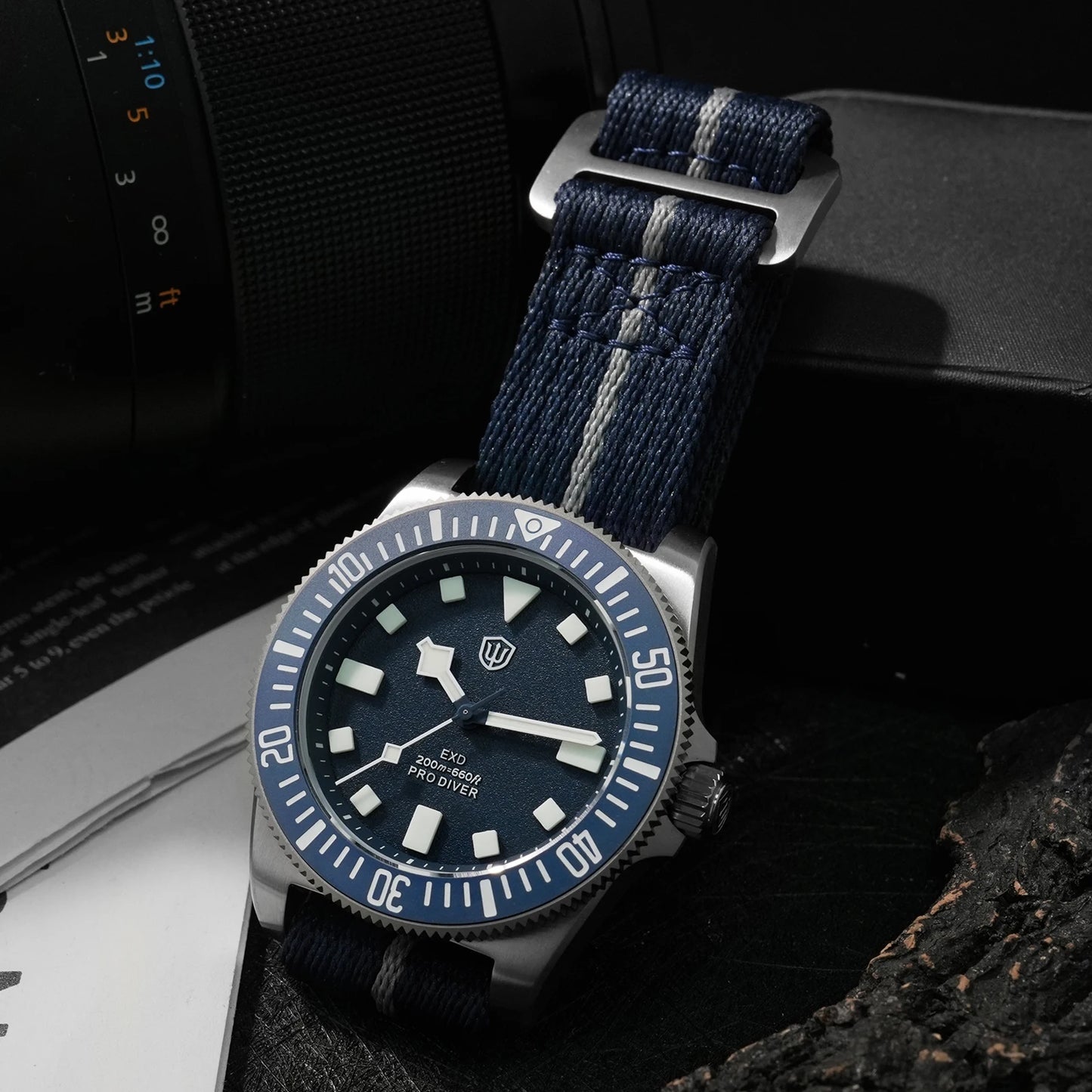 Watchdives EXD 40Mm Titanium Dive Watch Man VH31 Sweep Quartz Watches 200 Waterproof Ar Sapphire BGW9 Luminous 316L Wristwatch