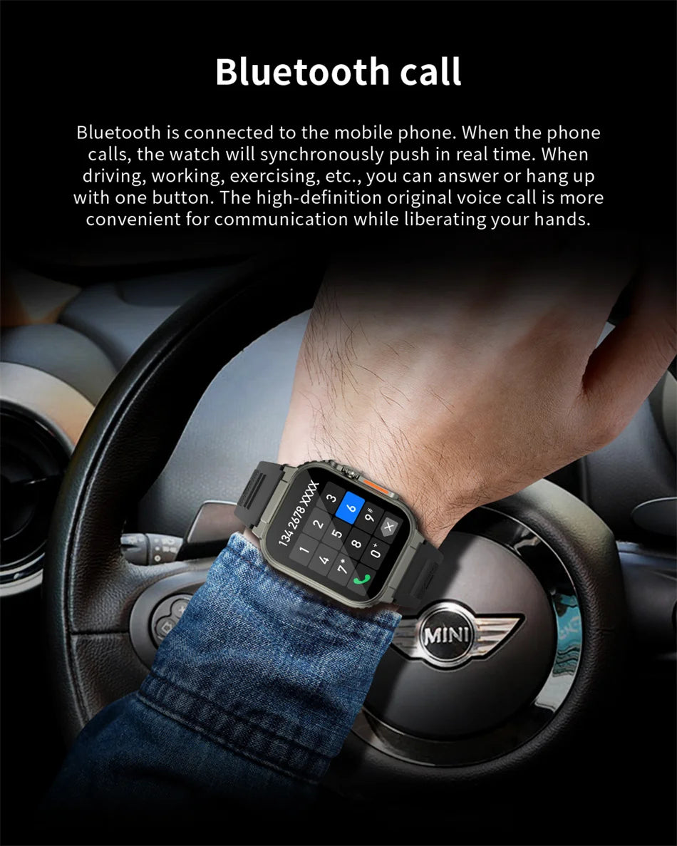 LIGE 600mAh New Ultra Smart Watch Men Bluetooth Call TWS Local Music Sport Clock 1.96'' IP68 Waterproof Relógio Smartwatch Women