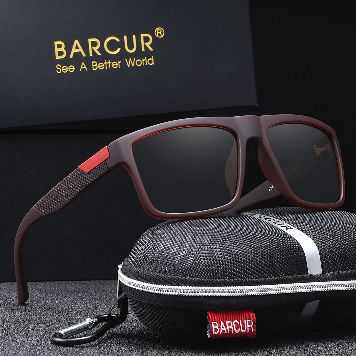 BARCUR Ochelari de soare simpli și confortabili, în stil business, pentru călătoriile zilnice, cu protecție UV, ambalaj de marcă
