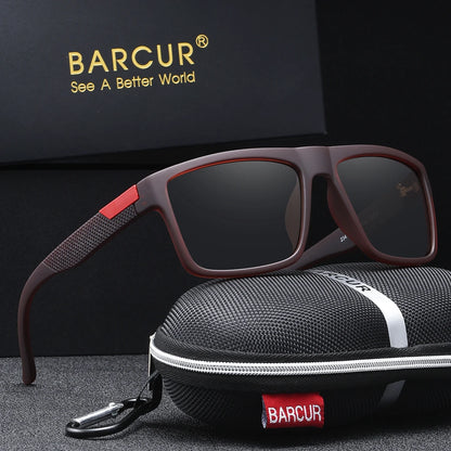 BARCUR Ochelari de soare simpli și confortabili, în stil business, pentru călătoriile zilnice, cu protecție UV, ambalaj de marcă