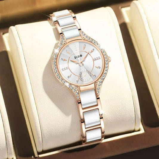 Watch for Women Brand Retro Light Luxury Waterproof Diamond Inlaid High Quality Stainless Steel Female Fashion Clock Watch