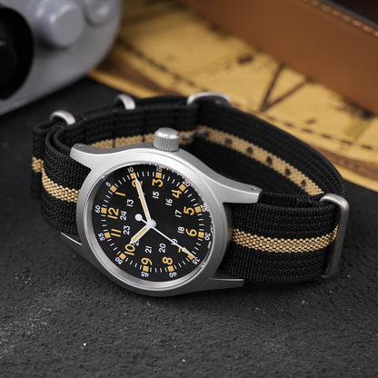 Militado ML05 Military Watch VH31 Sweep Movement Domed Sapphire Crystal Wristwatch High Clear AR Coating 38mm Vintage Watches