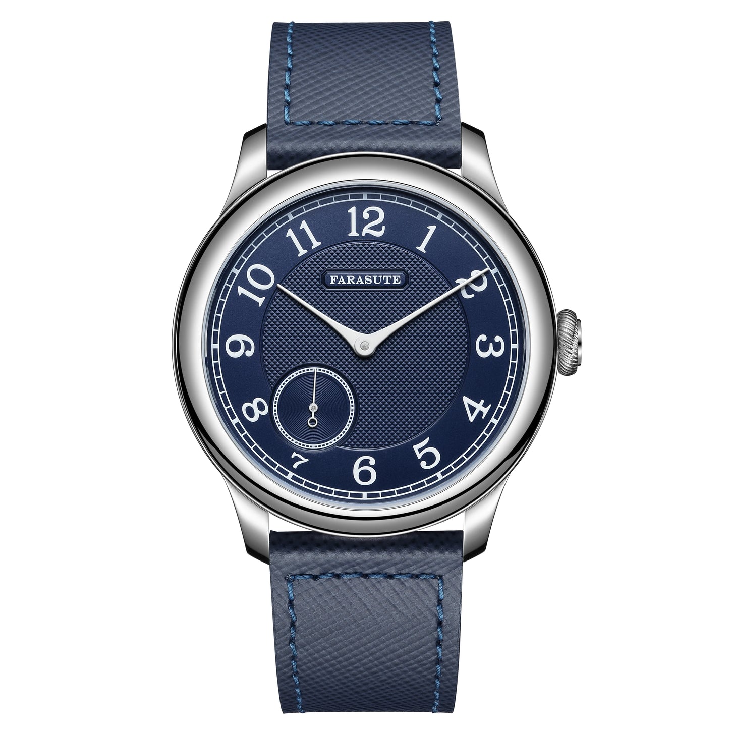 Orologio da uomo FARASUTE NEW Machinery con quadrante salmone, movimento meccanico manuale ST17, piccoli secondi e bracciale vintage Bonklip