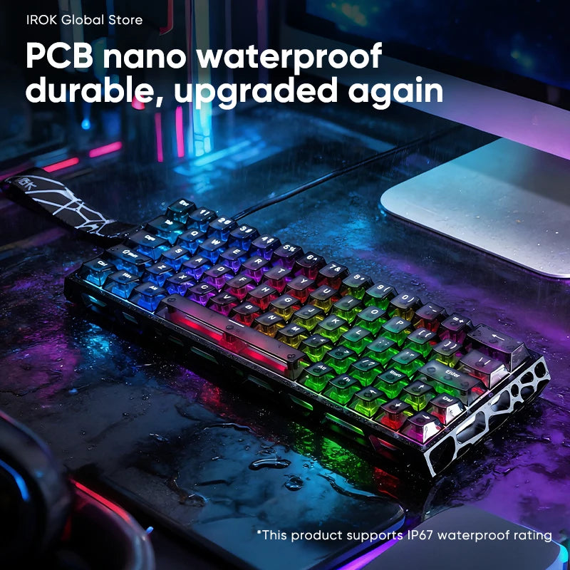 IROK MG63 Hollow Aluminium Gaming Magnetic Mechanical Keyboard 60% RT0.001mm 8KHz 0.07ms 512K RGB Hot Swap Wired Gamer Keyboard