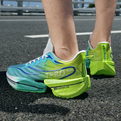 New Men's Carbon Plate Sneakers, Outdoor Soft Sole Mesh Sports Shoes, Running Shoes, Lightweight, Anti-Slip, Casual Couple Tennis Shoes