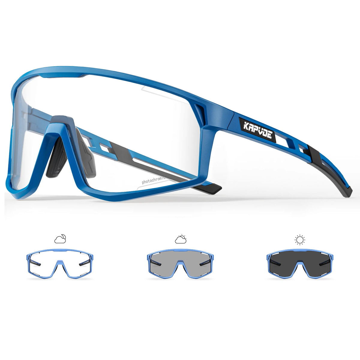 KAPVOE Ochelari UV400 pentru bărbați și femei, pentru ciclism de șosea, sporturi montane, activități în aer liber, ochelari de soare fotocromatici pentru ciclism, ochelari de bicicletă