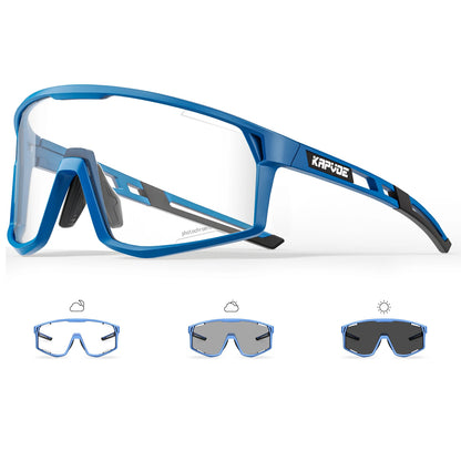 KAPVOE Ochelari UV400 pentru bărbați și femei, pentru ciclism de șosea, sporturi montane, activități în aer liber, ochelari de soare fotocromatici pentru ciclism, ochelari de bicicletă