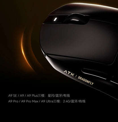 ATK A9 Wireless Gaming Mouse NearLink Technology Ergonomic PAW3395 Tri-Mode Bluetooth Low Latency Esports Mice PC