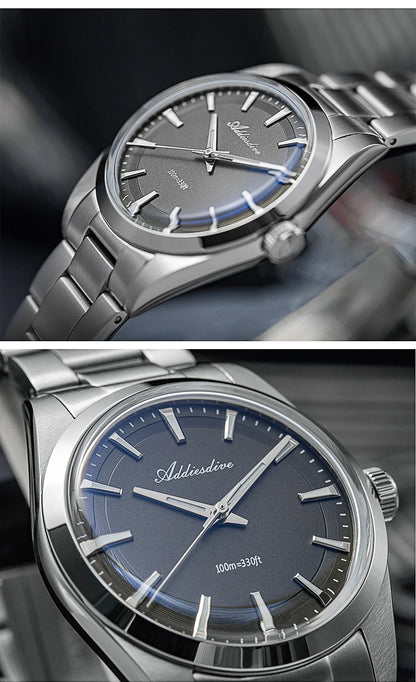 ADDIESDIVE Luxury Men's Steel Watch Bubble Mirror Glass Quartz Watch BGW9 Blue Luminous 100ATM Analog Watch Reloj Hombre AD2066
