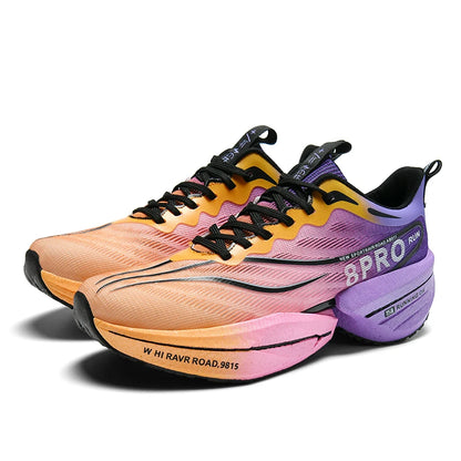 New Men's Carbon Plate Sneakers, Outdoor Soft Sole Mesh Sports Shoes, Running Shoes, Lightweight, Anti-Slip, Casual Couple Tennis Shoes