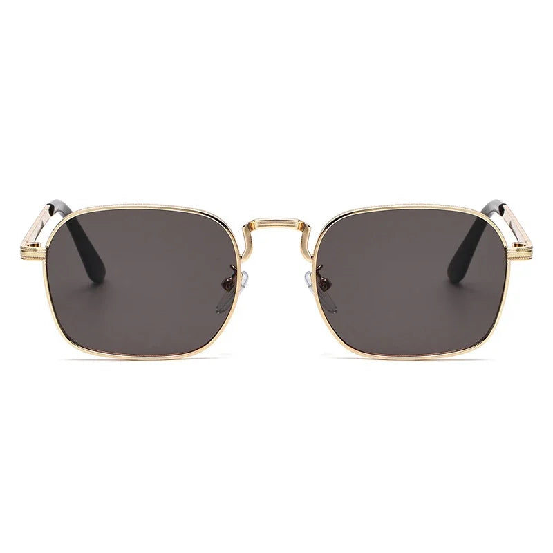 Ochelari de soare metalici, pătrați și ovali, la modă, retro, pentru bărbați și femei, personalizați, rezistenți la raze UV, ochelari de vedere de lux, design UV400