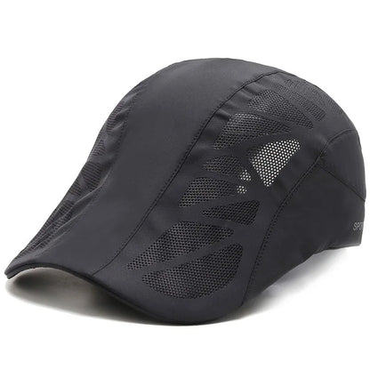 Summer Mens Sports Sun Hats Breathable Mesh Quick-drying Visor Caps Outdoor Gorro Hombre Boina Golf Hat Fashion Solid Flat Cap