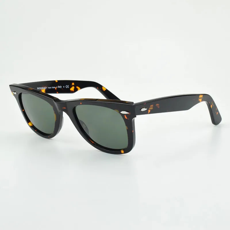 Ochelari de soare clasici cu lentile de sticlă Ochelari de soare din acetat pentru bărbați Y-2140 Design cu nit dublu Ochelari de protecție eleganți pentru femei, cu formă pătrată, cu protecție UV