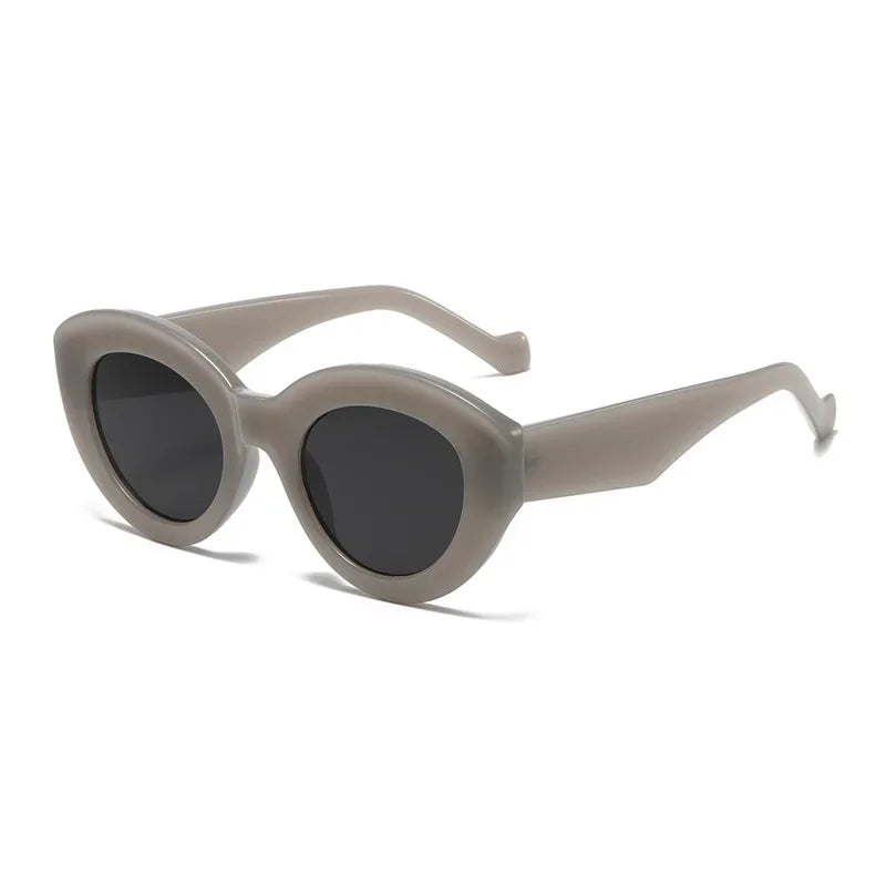 JNPCXI Ochelari de soare pentru femei, model „Cat Eye” supradimensionat, la modă, cu dungi verzi, stil retro, protecție UV400; ochelari de soare ovali pentru bărbați, la modă