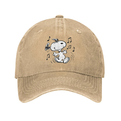 Sleeping Snoopy Baseball Caps Casual Distressed Washed  Snapback Cap Unisex Style Outdoor Summer Adjustable Caps Hat