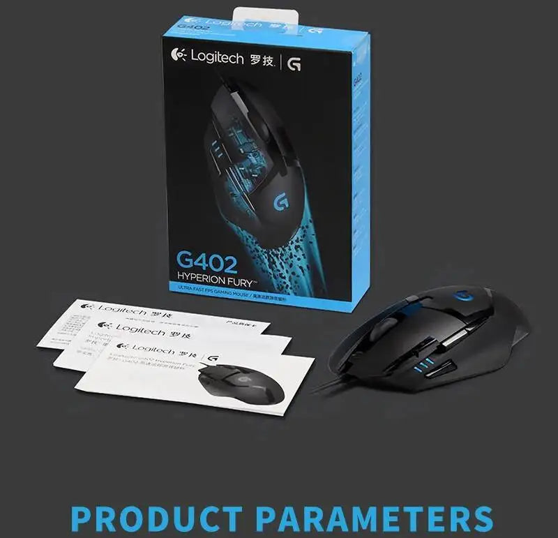 Logitech G402 kablet gamingmus 32-bit ARM-processor 8 knapper 500 IPS skridsikker til gaming- og arbejdssessioner hele dagen