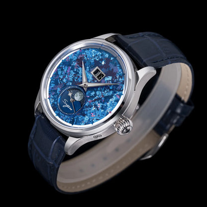 Automatic Man Watch Moon-Phase ST2528 Movement Waterproof Mechanical Wristwatches Sapphire Crystal Titanium Dials Clock S401 New