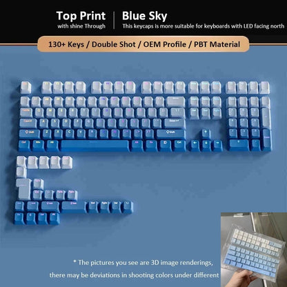 133+ Keys OEM Profile Gradient Keycaps For Cherry MX Switch Mechanical Gamer Keyboard PBT backlit RGB Keycap ISO Layout Key caps