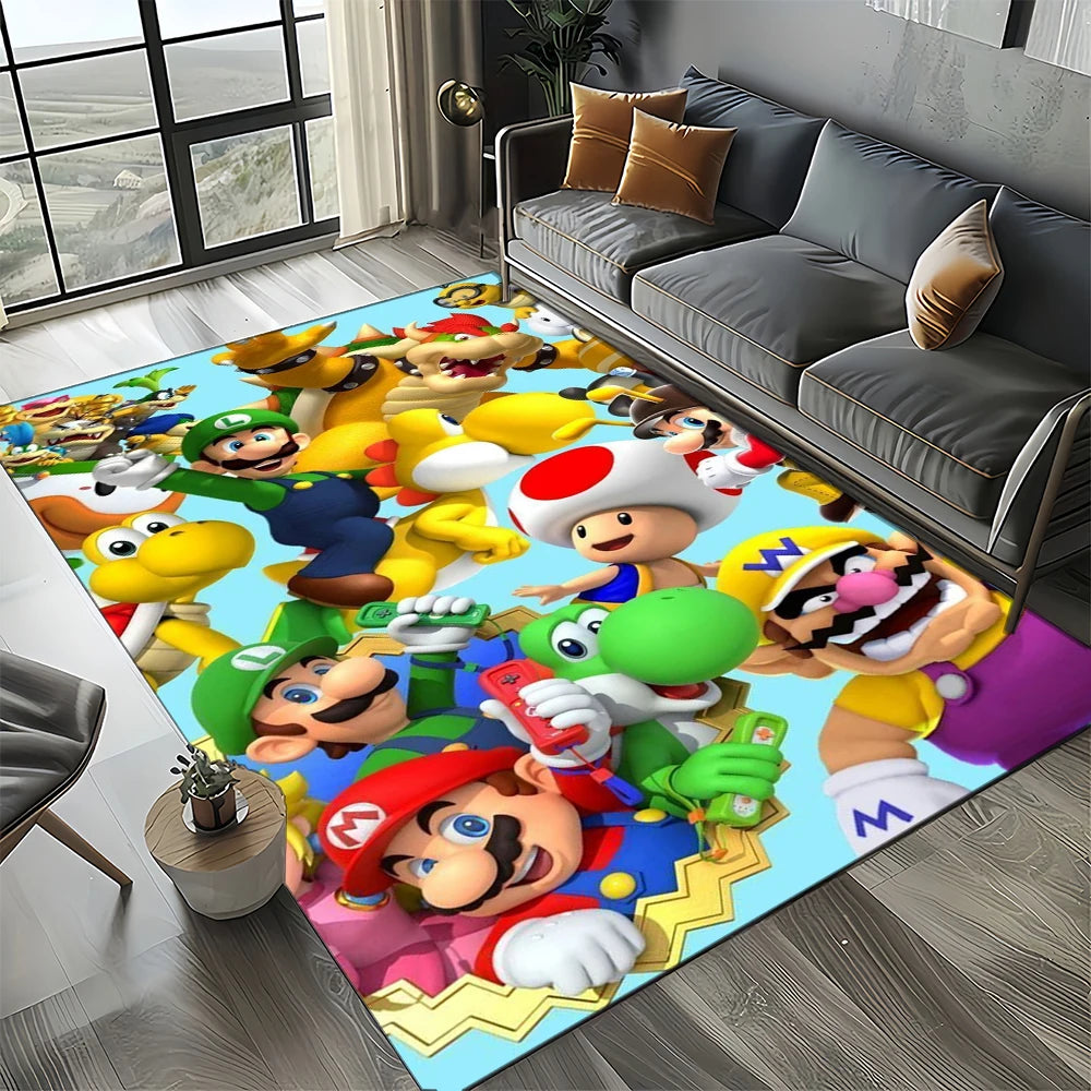 Covor cu motiv retro Mario, covor pentru sufragerie, dormitor, canapea, preș de intrare, decor, covoraș de joacă pentru copii
