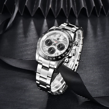 PAGANI DESIGN New Ceramic Bezel Men Quartz Wristwatches Luxurys Sapphire Glass Chronograph 100m Waterproof Stainless Watches Men