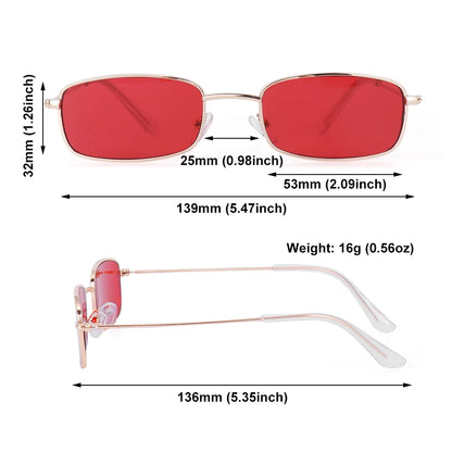 Fashion Small Rectangle Sunglasses Men Women Vintage Square Driving Sun Glasses Luxury Brand Metal Frame Eyewear