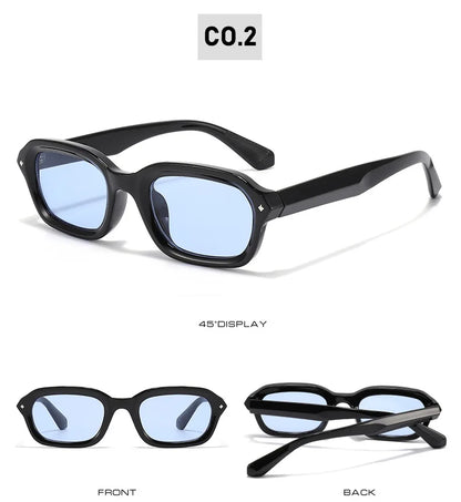BOYSEEN Ochelari de soare de plajă pentru bărbați, de vară, portocalii, UV400, ochelari de soare punk cu ramă îngustă și formă pătrată