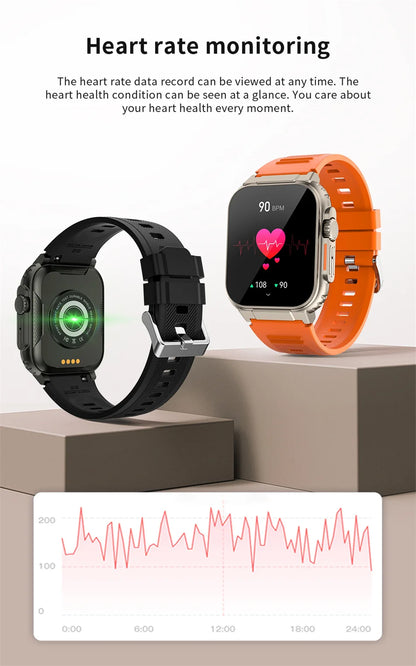 LIGE 600mAh New Ultra Smart Watch Men Bluetooth Call TWS Local Music Sport Clock 1.96'' IP68 Waterproof Relógio Smartwatch Women