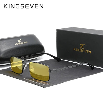 Ochelari de soare cu ramă dreptunghiulară pentru bărbați marca KINGSEVEN, cu lentile polarizate, ochelari de modă pentru șofat, protecție UV400