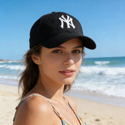 Vintage NY Logo Embroidery Baseball Cap, Casual Cotton Adjustable Dad Hat, Streetwear Hip Hop Sun Hat for Men Women Daily