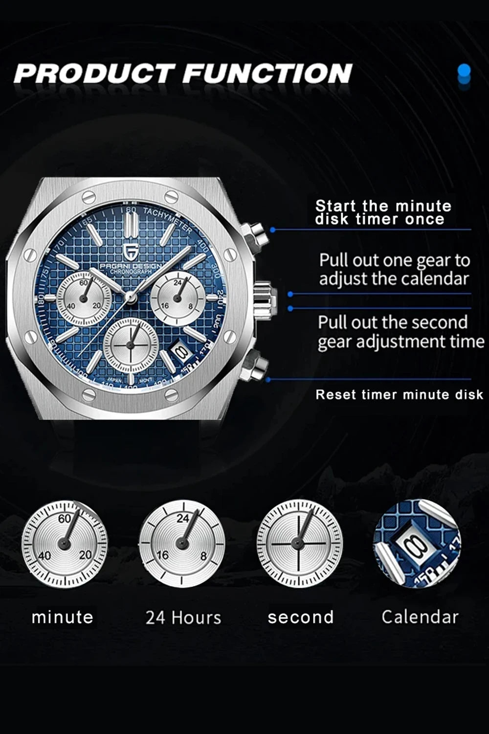 Pagani Design 2026 New VK63 Men's Business Quartz Watch Sapphire Stainless Steel 20Bar Waterproof Sports Chronometer Code Watch
