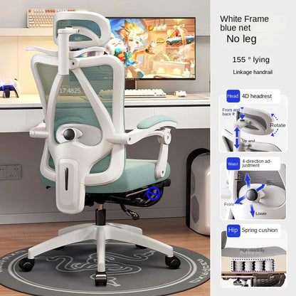 UVR Mesh Office Chair Household Armchair Adjustable Swivel Seat Ergonomic Backrest Chair Girls Bedroom Computer Gaming Chair