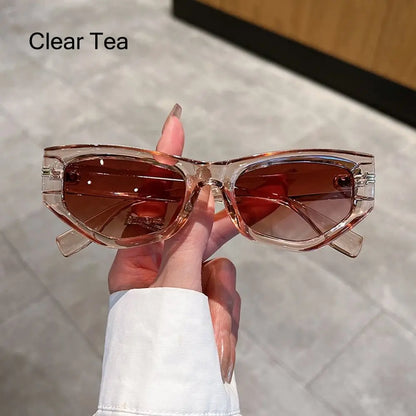 Vintage Cat Eye Sunglasses Men Women New in Fashion Irregular Gradient Eyewear Shades Luxury Brand Designer Sun Glassses 2025