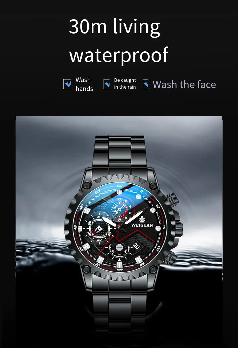 Black Samurai Watch Men's Waterproof Luminous Watch Personalized Fashion Business Luxury Wearable Watch