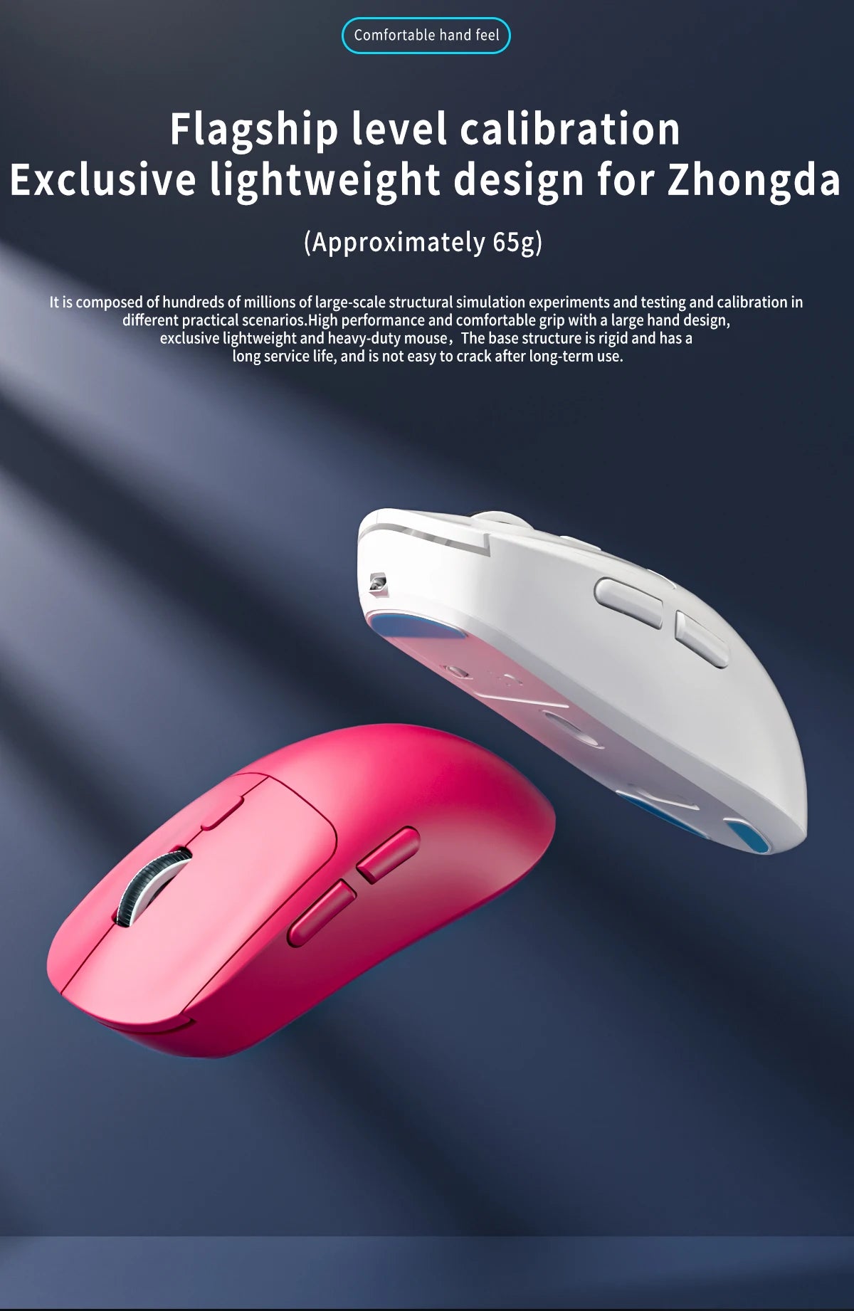 Bluetooth gaming miš, punjivi miš za gamere PAW3395, lagan ergonomski bežični miš za esport