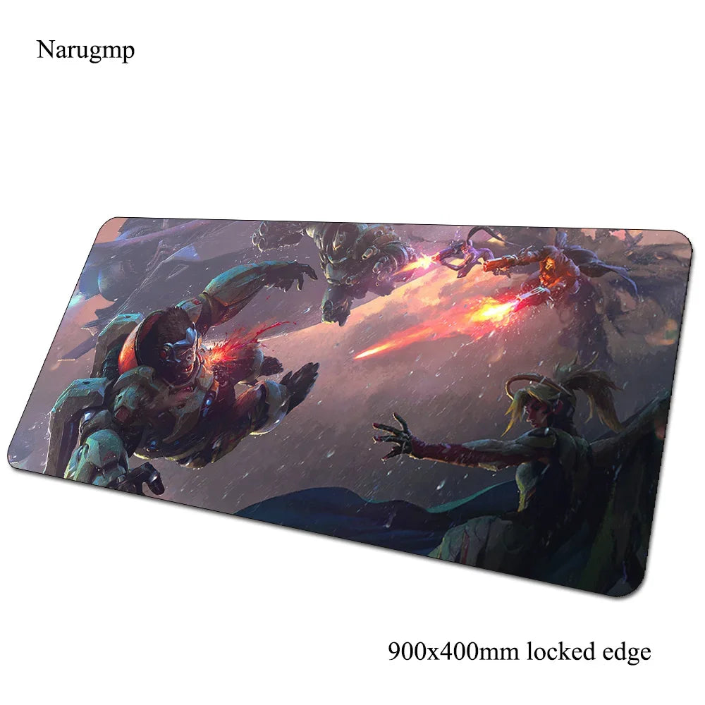 Podkładka pod mysz Overwatch, mata na biurko 900x400x3mm, duża gamingowa podkładka pod mysz i klawiaturę, prezent dla gracza PC na urodziny