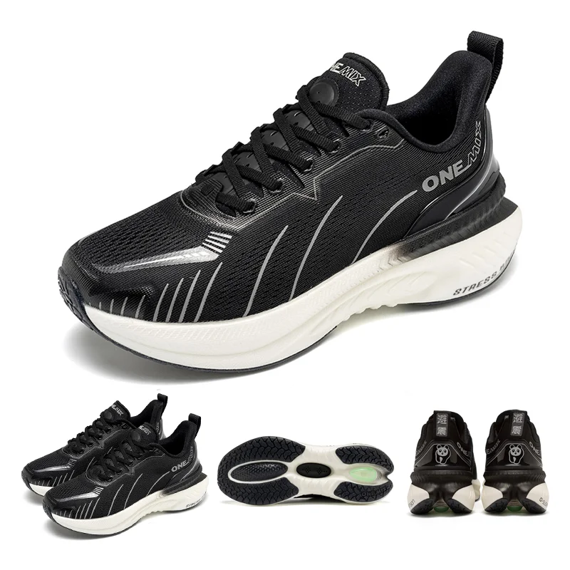 Zapatillas de running ONEMIX con nueva amortiguación para hombre, aptas para corredores de peso elevado, deportivas con cordones para mujer, antideslizantes, de exterior, zapatillas atléticas masculinas