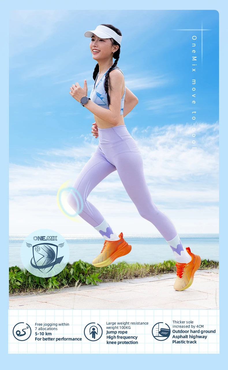 Zapatillas de running ONEMIX con nueva amortiguación para hombre, aptas para corredores de peso elevado, deportivas con cordones para mujer, antideslizantes, de exterior, zapatillas atléticas masculinas