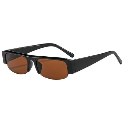 ochelari de soare vintage, mici, dreptunghiulari, cu jumătate de ramă, negri, cu lentile în degrade leopard, pentru femei, ochelari de soare la modă pentru condus