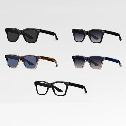Ochelari de soare polarizați retro Swanwick TR90 pentru bărbați, ochelari de soare pătrați din acetat pentru femei, unisex, UV400, gri-negru, stil european