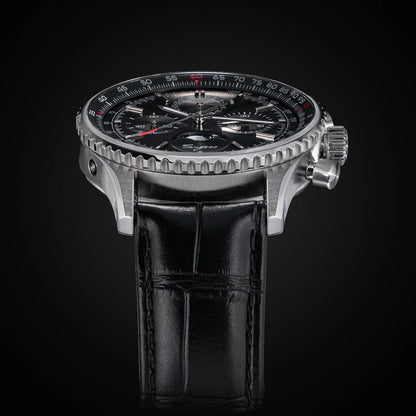 Sugess Chronograph Watch of Man ST1908 Swanneck Movement Mechanical Moonphase Wristwatches Waterproof Calendar Vintage New S468