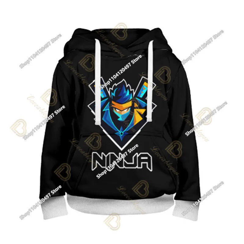 Sweatshirt med Fortnite-tryck för barn 2-14Y, huvtröja för pojkar och flickor, Harajuku-modejacka, barnkläder för spel och cosplaykostym