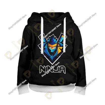 Sweatshirt med Fortnite-tryck för barn 2-14Y, huvtröja för pojkar och flickor, Harajuku-modejacka, barnkläder för spel och cosplaykostym