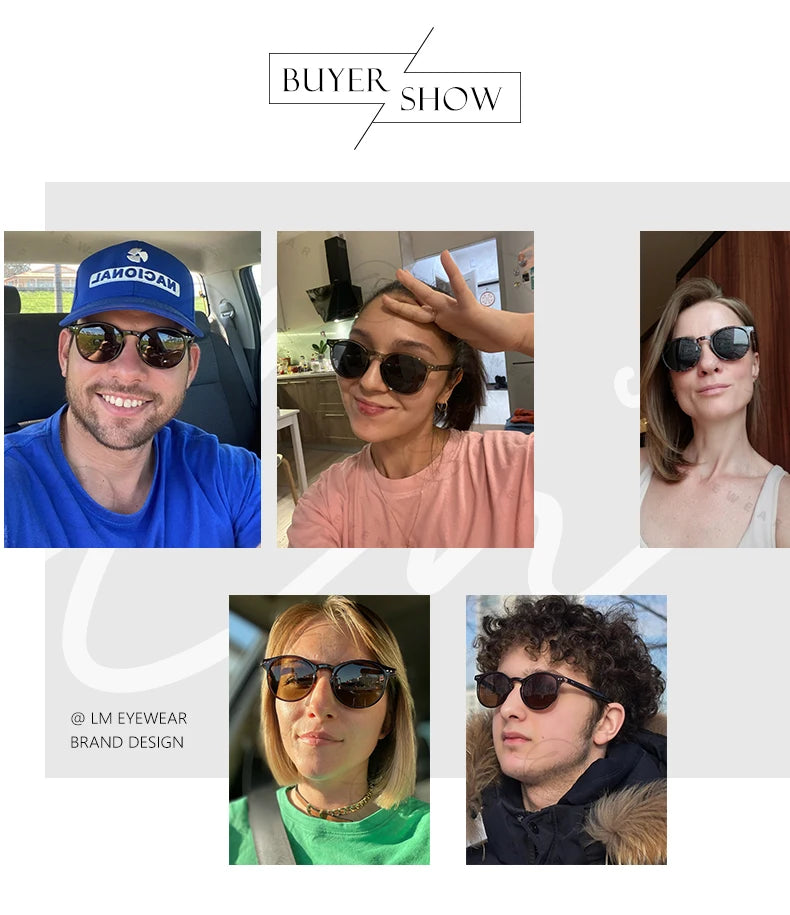 Ochelari de soare LM Retro rotunzi pentru femei și bărbați, ultralegeri, din TR90, polarizați, unisex, pentru șofat, ochelari de soare vintage, UV400, Gafas De Sol