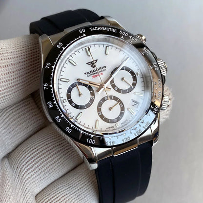 Orologio da uomo Luxury VK63 con movimento al quarzo, cronografo business 39mm in acciaio/oro rosa, datario e quadrante luminoso