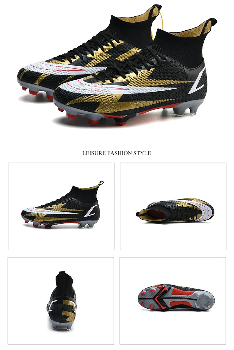 2025 New Long Nail Large Size Football Shoes Teenager Ankle Anti slip Training Latest Sneakers FG/TF Soccer Shoes