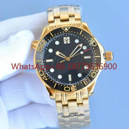 2026 High Quality Men's 904l Stainless Steel Automatic Mechanical 42mm Ceramic Watch Ring Watches Customized