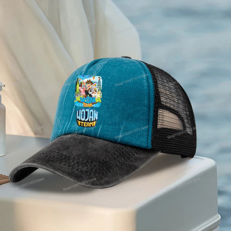 Wojan Teams Mesh Baseball Cap Cute Cartoon Street Dance Hip Hop Duck Tongue Hat Fashion Outdoor Sun Hat Casual Sunbonnet Gifts