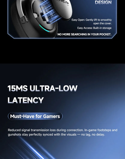 New Wireless Gaming Headphone,Bluetooth 6.0,53mm Titanium Drivers,7.1 Virtual Surround Sound,15ms Zero-Latency,for PC/PS5/Mobile