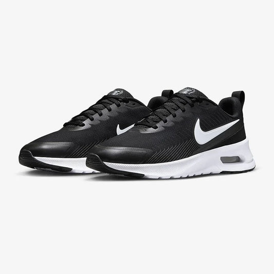 Nike's New Visual Air-Cushioned, Shock-Absorbing, Wear-Resistant Training Running Shoes for Men, Air Max Nuaxis, Comfortable and Stylish for Commuting, Sports Running Shoes, Black and White Color Scheme, Fashionable and Versa