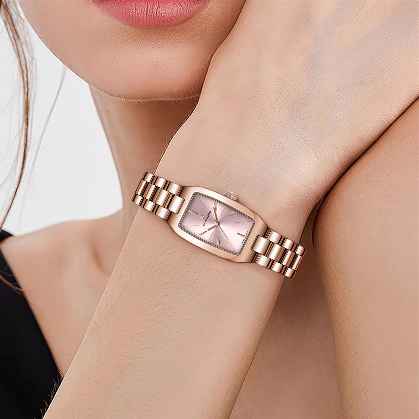 SAPPHEROLuxury Women's Watch Stainless Steel Strap Waterproof Watch Ultra-thin Dial  Fashion Simple Women's Watch Accurate Watch